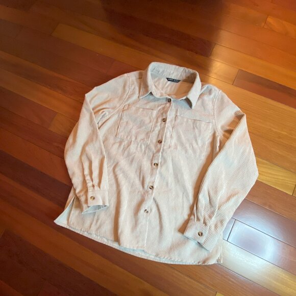 Ribbed Beige Flannel size Small - Picture 4 of 8
